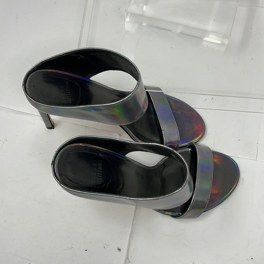 Stuart Weitzman Sz 8.5 Myslide Metallic Specchio … - image 8